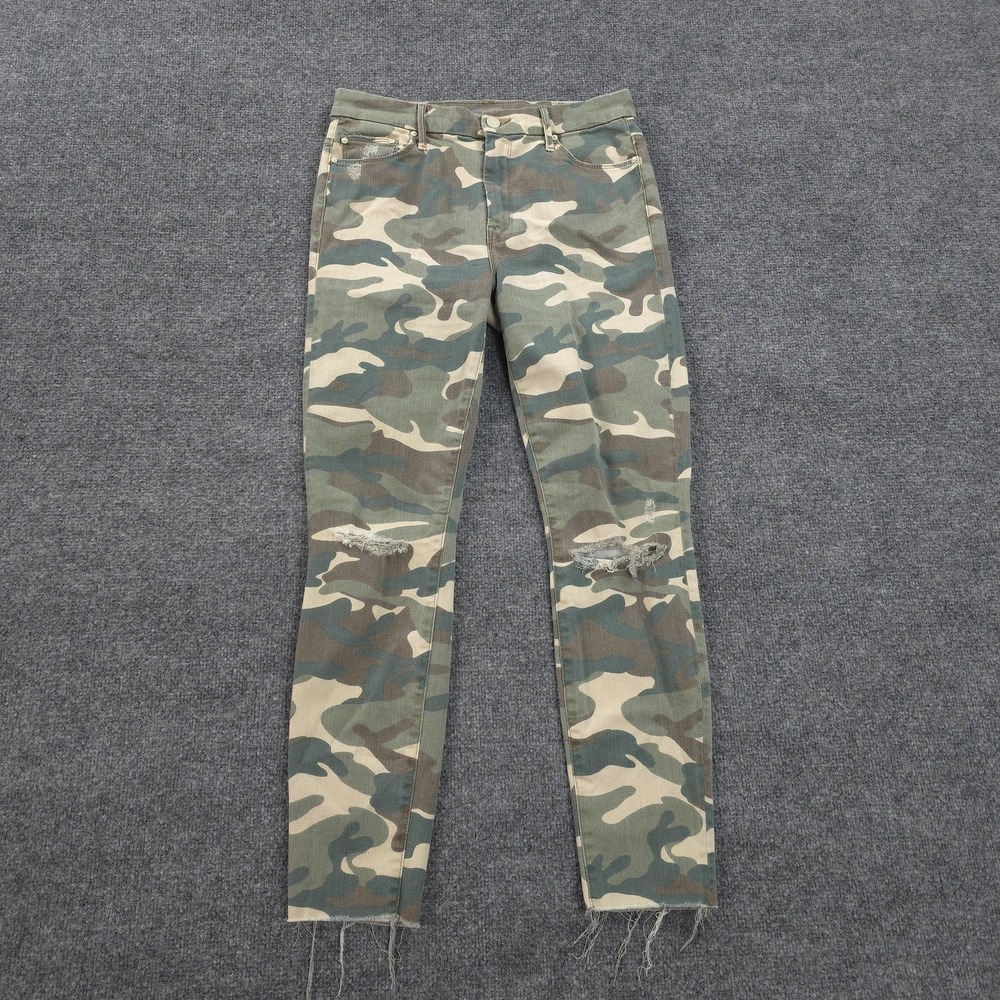 Mother Jeans Womens 29 Camo High Waisted Looker Ankle Fray Skinny Distressed
